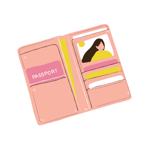 Pink travel wallet
